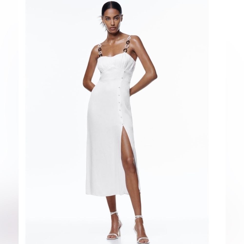 Zara white midi dress
